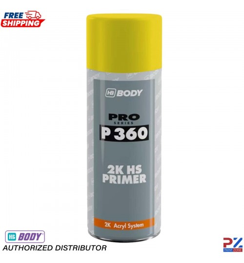HB Body P360 2K HS Yellow Primer Spray 400ml – Automotive High Build Aerosol